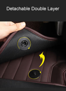 Alfombrillas de Coche Personalizadas para <span class=keywords><strong>Audi</strong></span> A4 A6 A3 Q5 Q7 <span class=keywords><strong>TT</strong></span> A7 Q3, Material Ecológico de Cuero para Asientos Delanteros y Traseros, Juego Completo - Product Image 3