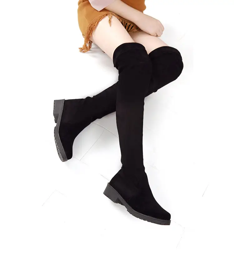 Factory wholesale custom logo ladies over the knee high heel boots