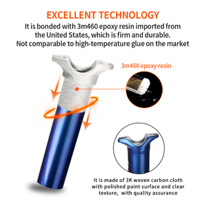 TOSEEK <span class=keywords><strong>Tige</strong></span> <span class=keywords><strong>de</strong></span> <span class=keywords><strong>Selle</strong></span> <span class=keywords><strong>de</strong></span> Vélo <span class=keywords><strong>de</strong></span> Route Personnalisée en Carbone, <span class=keywords><strong>Diamètre</strong></span> 27.2/30.8/31.6mm, <span class=keywords><strong>Tige</strong></span> <span class=keywords><strong>de</strong></span> <span class=keywords><strong>Selle</strong></span> Réglable pour Vélo - Product Image 4