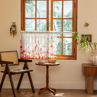 Rideaux courts occultants en tulle de qualité supérieure, rideaux courts à motifs floraux pour chambre à coucher, rideaux courts pour fenêtre de chambre