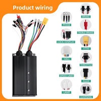 Contrôleur de moteur sans balais tri-mode 48V-72V DC 80A pour vélo électrique, 18 MOSFET, ondes sinusoïdales/carrées commutables, batterie lithium pour vélo électrique
