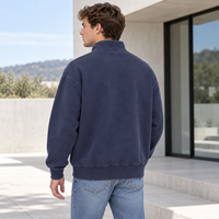 Sweat-shirt personnalisé à col montant pour homme, style vintage délavé, broderie logo personnalisé pour le golf et les tenues décontractées