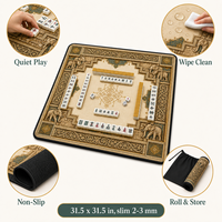 Tapis de table Mahjong 31,5x31,5 pouces, antidérapant, en néoprène, réduction du bruit, imperméable, portable