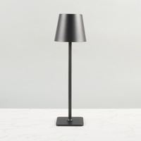 Lampe de table LED tactile sans fil rechargeable, noir mat et blanc, minimaliste, pour chevet, chambre, bureau, base carrée, lumière chaude, décoration