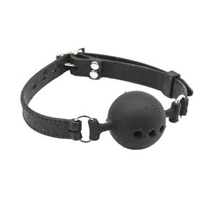 Balle de bouche en silicone respirante colorée en cuir pour chien, avec sangle en PU, jouet de bondage SM, accessoire de fétichisme et de retenue - Product Image 2