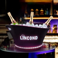 Seau à glace pour vin en plastique, bière en acrylique avec impression de logo personnalisé pour Bar Club