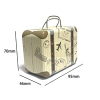Boîte de rangement métallique tendance en fer blanc rectangulaire, style valise, vide, pour emballage de boîte mystère, en matériaux recyclés
