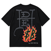 T-shirt noir à manches courtes double couche avec impression gothique pour hommes, style Western avec strass, ODM OEM X $AD BOYZ par Junior H
