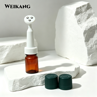 Botol Aplikator Roller PET Amber Transparan Portabel, Botol PET Mini untuk Perjalanan, untuk Penyimpanan Cairan Pijat Serum Mata/Essence Mata