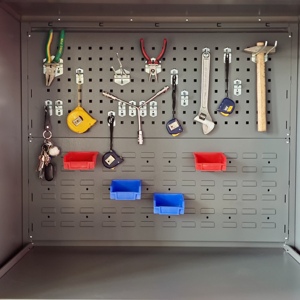 Grands armoires modernes en acier, 2 portes battantes, étagères réglables, 2 tiroirs, roulettes OEM, capacité de charge 200 kg, maison, bureau, école, <span class=keywords><strong>garage</strong></span> - Product Image 4