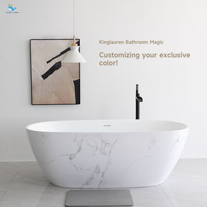 Kinglauren <span class=keywords><strong>Baignoire</strong></span> murale autoportante classique îlot de bain universel blanc brillant 1.7m pour salle de bain - Product Image 2