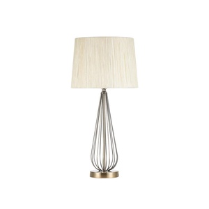 Lampada da Tavolo E27 in Pelle Beige, Dimensioni 62x30x30 cm, Ideale per Illuminazione Decorativa e Ambienti Accoglienti. - Product Image 1
