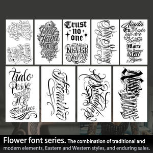 Tatuaje Temporal de <span class=keywords><strong>Media</strong></span> <span class=keywords><strong>Manga</strong></span>, Letras Góticas Artísticas, Tatuaje Semipermanente Impermeable, Dura 2 Semanas, Tatuaje Herbal para Brazo - Product Image 6