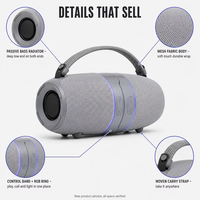 Speaker Bluetooth Portabel untuk Berkemah di Luar Ruangan Satu Unit Dua Speaker Pemutar Musik Magnetik Terpisah Dengan Radio FM TWS TF USB Panggilan Telepon
