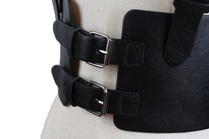 <span class=keywords><strong>Ceinture</strong></span> élastique <span class=keywords><strong>femme</strong></span> sans boucle, style rétro simple, noire, pour adulte - Product Image 6