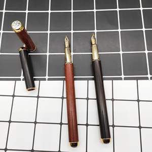 ปากกาไม้ธรรมชาติด้านบนเพชร<span class=keywords><strong>2022</strong></span>,ปากกาหมึกซึมไม้มะเกลือไม้แปลกใหม่แกะสลักด้วยมือมาใหม่ - Product Image 4