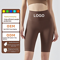 Fabricante de Shorts de Yoga con Logotipo Personalizado, Sin Costuras, Estilo Biker, Etiqueta Privada, Cintura Alta, Control de Abdomen, para Gimnasio y Entrenamiento