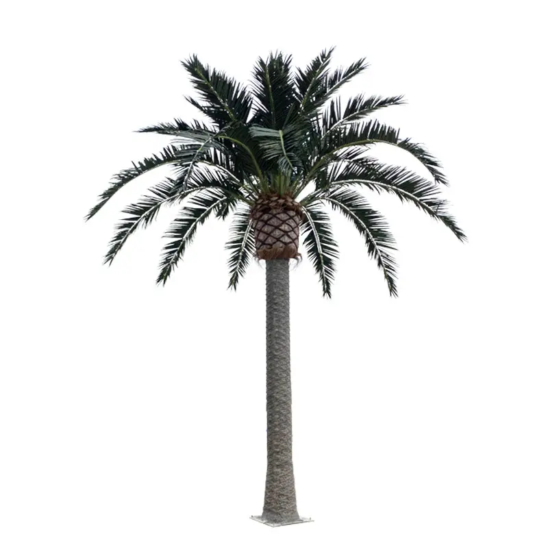 Гигантское уличное ветростойкое дерево, 8 м, УФ-стойкое искусственное большое пальмовое дерево