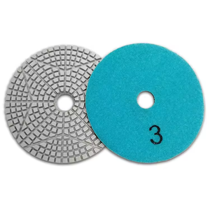 Disco Diamantato per Lucidatura a 3 Fasi per Granito e Marmo con Platorello Abrasivo da 100mm e Tamponi in Lana per Cemento - Product Image 5