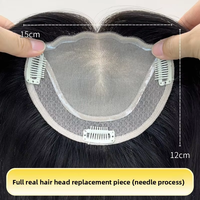 LONGFOR Premium Virgin Hair Topper for Women Hand Woven Natural Look Comfortable Toupee Indétectable Breathable Daily Wear for