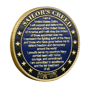 美国海军250周年纪念纪念币铁艺冲压UV镀金定制礼品致敬海军战士 - Product Image 3