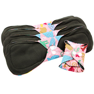 Serviettes Hygiéniques Lavables et Réutilisables pour Femmes, en Coton Respirant et <span class=keywords><strong>Charbon</strong></span> <span class=keywords><strong>de</strong></span> <span class=keywords><strong>Bambou</strong></span> - Product Image 2