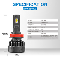 NAOEVO Éclairage de voiture 22000LM H11 Led Fog Light BG 220W Laser Light H11 pour voitures Ampoule bicolore Accessoires de voiture H11 Led Headlight