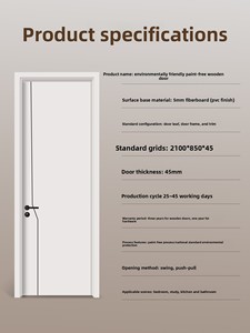 Meixin Solid Wood Finished Waterproof Paint-Free Bedroom Interior <strong>Door</strong> Modern Simple Custom <strong>Door</strong> 9217 - Product Image 4