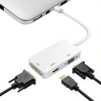 Câble adaptateur convertisseur 3 en 1 Thunderbolt Mini DisplayPort vers DVI VGA HDMI 4K 1080P pour iMac Mac Pro Air Book