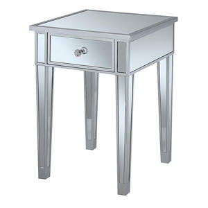 European Luxury Glass Bed Side Moroccan Sofa Side Cabinet Modern <strong>Mirrored</strong> End Table With Drawer - Product Image 2