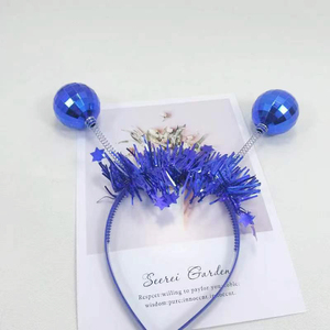 Party New Year Sparkle <strong>Disco</strong> Tinsel <strong>Headband</strong> with Laser Mirror <strong>Ball</strong> &amp; Plastic Hairband for Chinese New Year &amp; New Year Parties - Product Image 1