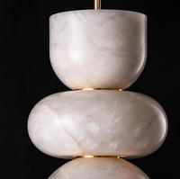 Luminaire suspendu en onyx naturel empilé de luxe, avec LED dorées à intensité variable, directement de l'usine, pour la salle à manger, la chambre à coucher, le salon, décoration