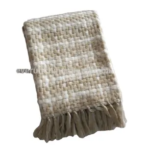 Shawl 100 % Acrylic Faux Mohair Loop Woven Personalized Boucle Shawl Pillow Scarf Throw Blanket