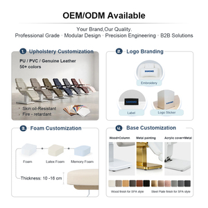 Camilla de Masaje y Tratamiento Ajustable con 3 Motores Eléctricos Cream Med Beauty Spa Salon Cosmetic, Cama para Pestañas, Silla Facial para Podología - Product Image 3