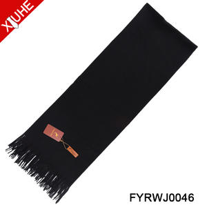 Bufanda de Cachemira de 180x70cm para mujer, chales negros de Color sólido, bufandas de Cachemira personalizadas Jacquard - Product Image 3