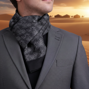 Black <b>Silver</b> Sahara Desert Pattern Double Sided Woolly <b>Scarf</b> Traditional Style Shawl One Size - Product Image 3