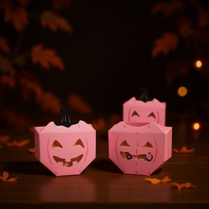 Pink Pumpkin Gift <b>Boxes</b> 10pcs Halloween Trick Or Treat Candy Containers Die Cutting Plastic <b>Party</b> Supplies - Product Image 2