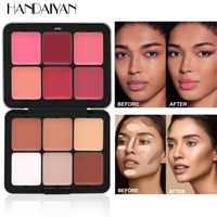Palette de blush multi-usages 12 couleurs en boîtier métallique, Handaiyan, correcteur, illuminateur, contouring, blush crème mat