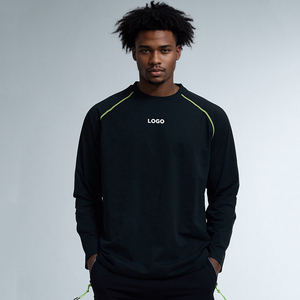 Hauts de sport pour hommes à manches longues, séchage rapide, pour entraînement de basketball, course à pied et jogging matinal, <span class=keywords><strong>avec</strong></span> empiècements rayés, personnalisables OEM ODM - Product Image 1