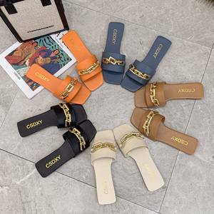 รองเท้าแตะสตรีไซส์ใหญ่แบบแบนประดับโซ่ รุ่น <span class=keywords><strong>M666</strong></span> - Product Image 5