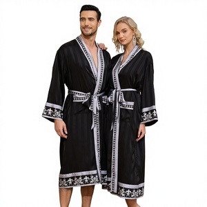 <span class=keywords><strong>Peignoir</strong></span> de luxe <span class=keywords><strong>en</strong></span> <span class=keywords><strong>satin</strong></span> pour <span class=keywords><strong>homme</strong></span>, style baroque, manches longues, idéal pour l'été, WP3403 - Product Image 1
