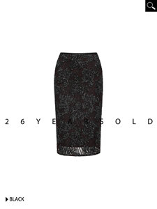 26YEARSOLD オリジナルエレガントスカートブラックヴィンテージスパンコール付きミッドハイウエストボディコン女性用スカートパーティー日常着用 32003-1 - Product Image 4