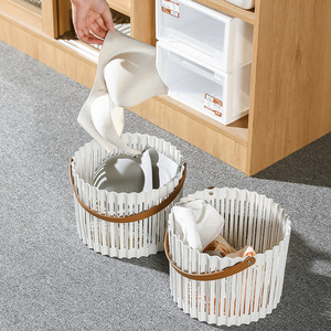 Panier à linge rond Wmy250815, organisateur de rangement durable pour la maison, la salle de bain, le dortoir, type sur pied, bacs de rangement pour vêtements - Product Image 3
