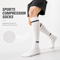 Chaussettes de sport antidérapantes pour hommes, respirantes et compressives, soutien professionnel du mollet, chaussettes longues pour la course à pied, le cyclisme et la remise en forme