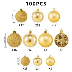 ลูกบอลคริสต์มาสพลาสติกเคลือบสี 100 ชิ้น สำหรับตกแต่งต้นคริสต์มาส ของตกแต่งเทศกาล - Product Image 3