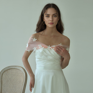 Chal <span class=keywords><strong>de</strong></span> Novia Elegante YouLaPan, Vestido <span class=keywords><strong>de</strong></span> Novia con Hombro Descubierto, <span class=keywords><strong>Tul</strong></span>, Efecto Adelgazante, Accesorios <span class=keywords><strong>de</strong></span> Boda MG48-PA - Product Image 2