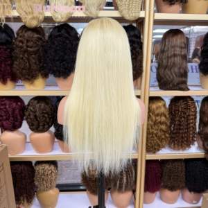 Cabello Humano Remy Brasileño Virgen HD <span class=keywords><strong>de</strong></span> 10"-30" al por Mayor, Largo, sin Pegamento, Transparente para Encaje, Rubio Platino 613, Encaje Completo - Product Image 4