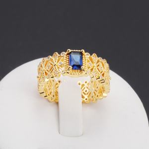 โรงงาน JXX ขายส่งแหวนทองชุบ 24k ดีไซน์หรูหรา สไตล์คลาสสิก ทำจากทองเหลือง ประดับเพชรซิร์คอน สำหรับผู้หญิง เหมาะสำหรับทำเครื่องประดับ - Product Image 3