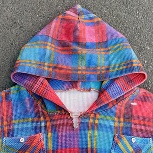 <span class=keywords><strong>Felpa</strong></span> per Waffle a quadri oversize personalizzata, <span class=keywords><strong>felpa</strong></span> <span class=keywords><strong>con</strong></span> cappuccio Streetwear Waffle <span class=keywords><strong>con</strong></span> <span class=keywords><strong>bottoni</strong></span> e decorazioni tasche sul petto - Product Image 5