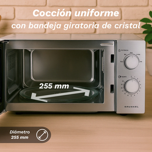 Grunkel Microwave Oven 20L 700W Stainless Steel Capacity With 5 Power Levels For Home <b>Kitchen</b> Use - Product Image 4